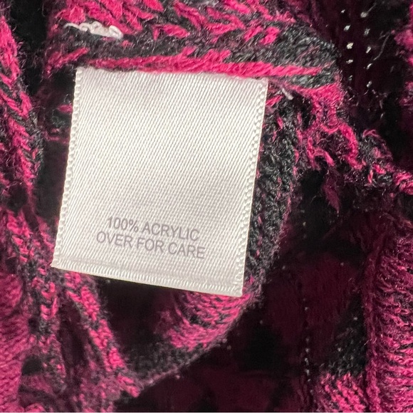 Relativity Geometric Sweater Dolman Sleeve Fringe Bottom Size L - Picture 8 of 8